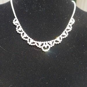 Rhinestone Sparkling Necklace Choker Wedding Prom Pageant Bling